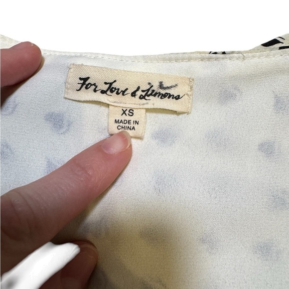 💃🏻For Love & Lemons Sweetheart Wrap Mini Dress XS Polka Dot Ruffle Cottagecore👗 - Picture 5 of 5